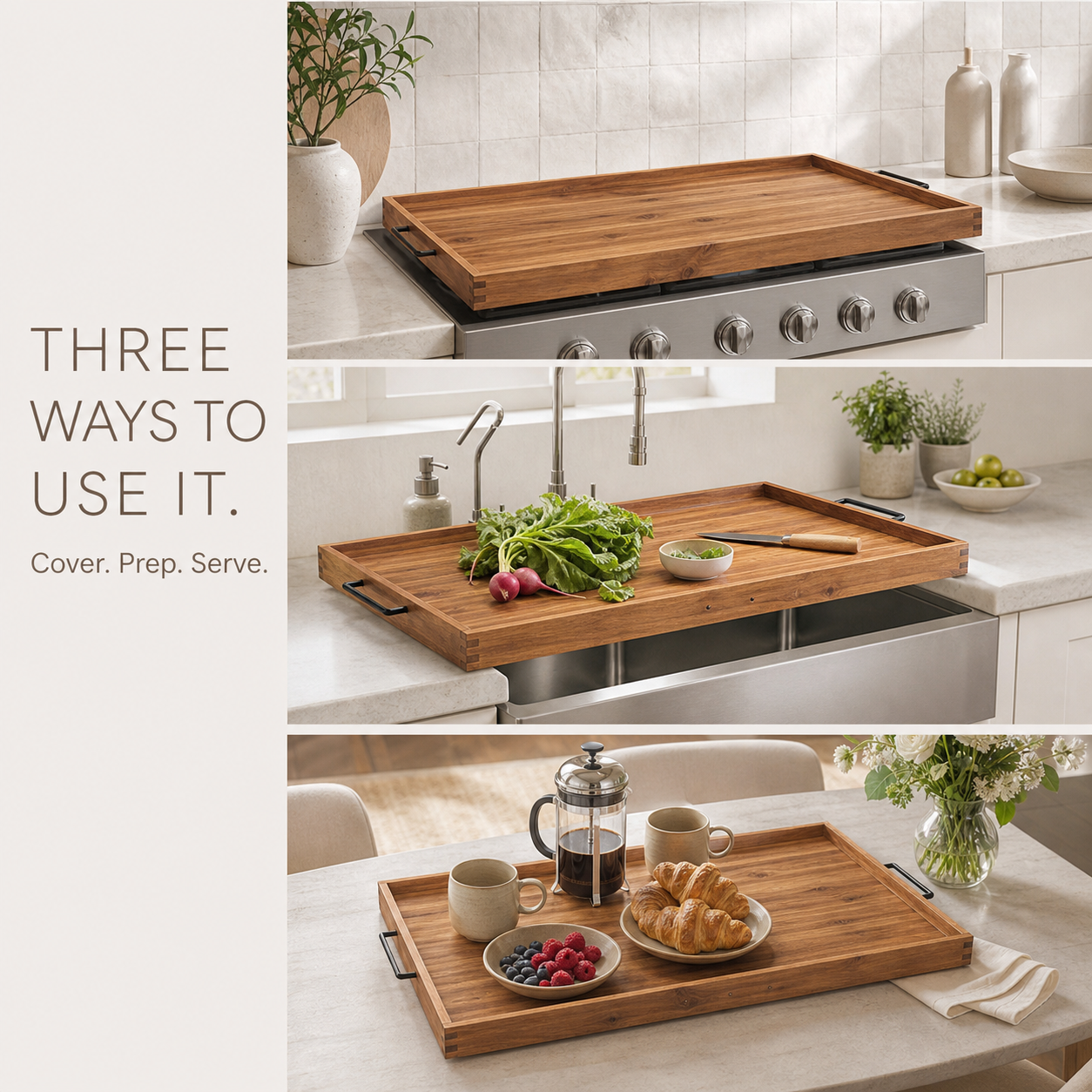 Natural Wood Stovetop Cover and Serving Tray - product image 08