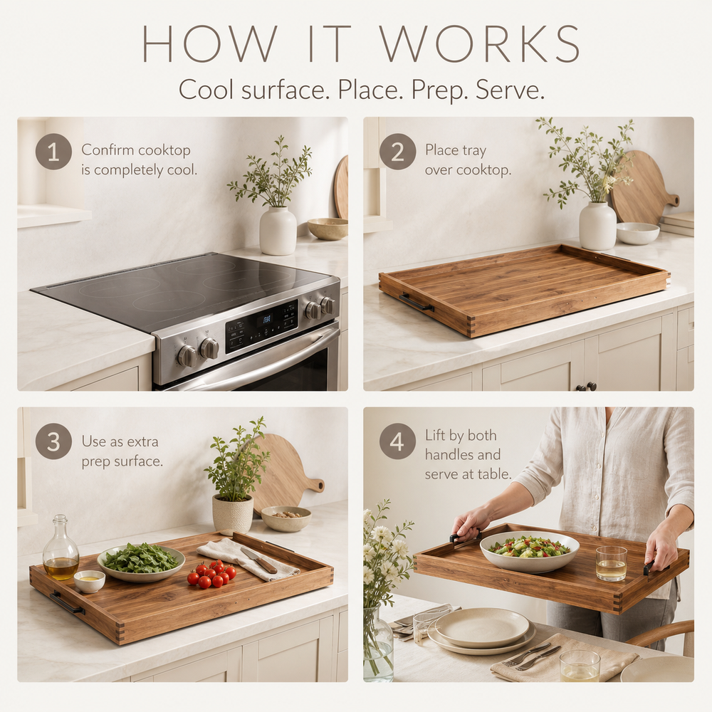 Natural Wood Stovetop Cover and Serving Tray - product image 10