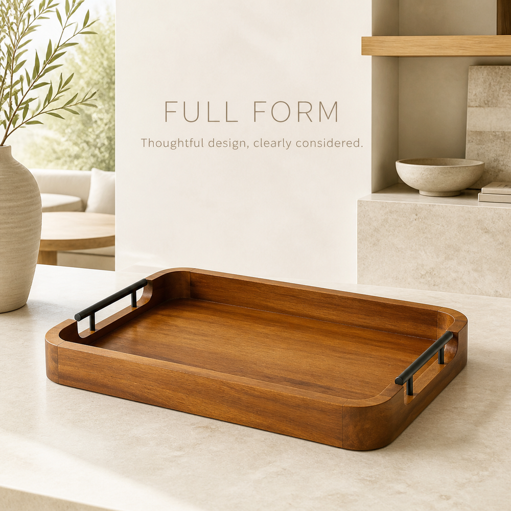 Handled Natural Wood Serving Tray - product image 02