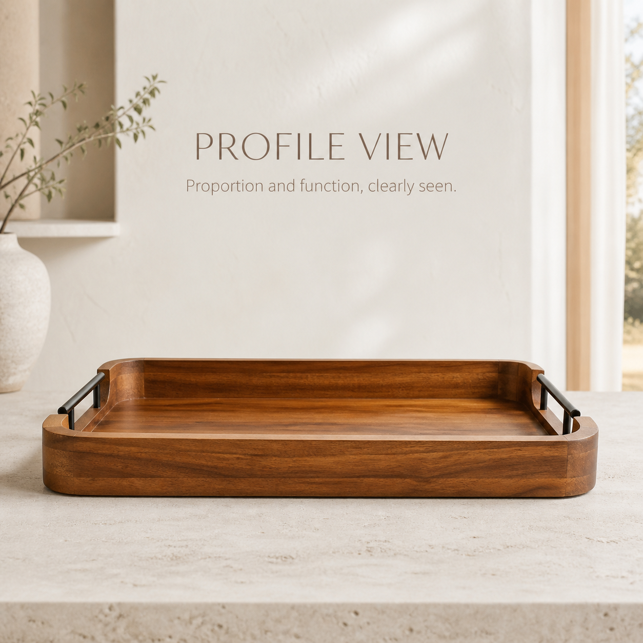 Handled Natural Wood Serving Tray - product image 04