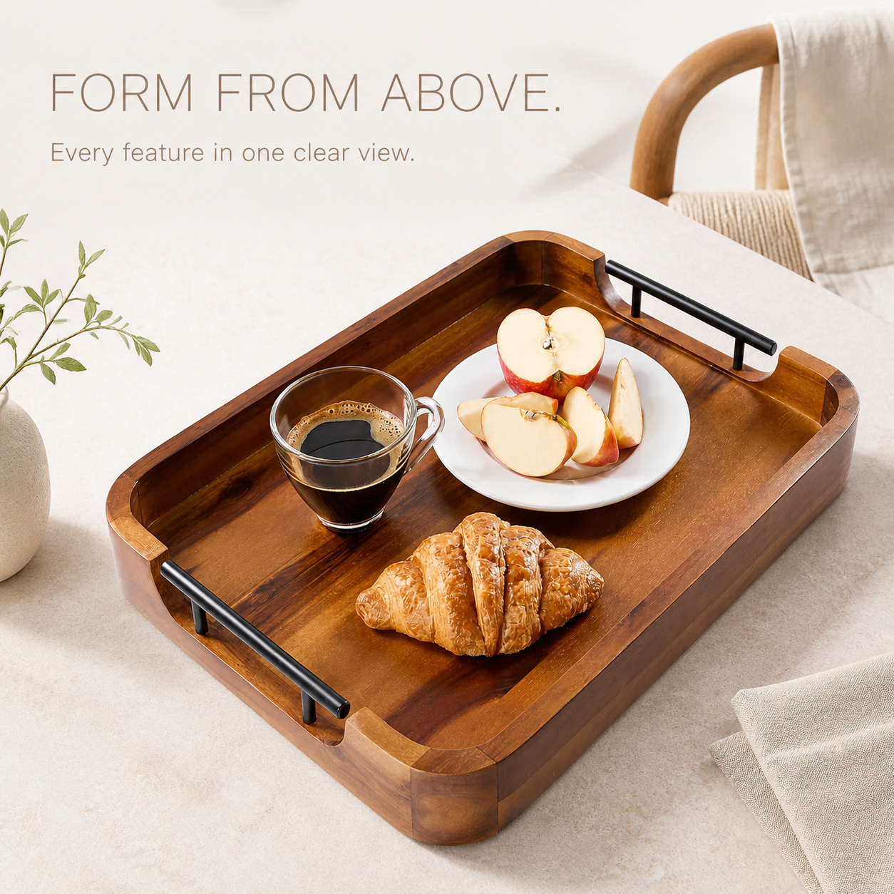 Handled Natural Wood Serving Tray - product image 05