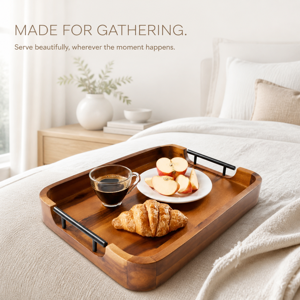 Handled Natural Wood Serving Tray - product image 08
