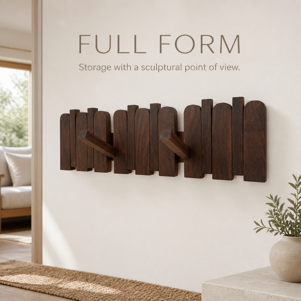 Piano-Key Wall Accessory Rack with Folding Hooks - product image 02