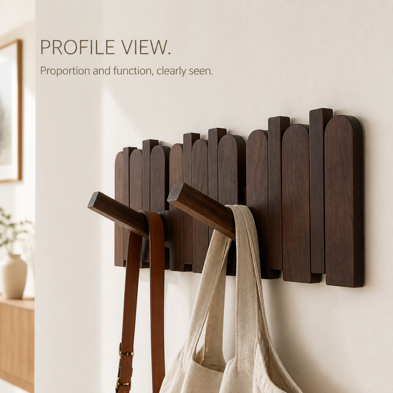Piano-Key Wall Accessory Rack with Folding Hooks - product image 04