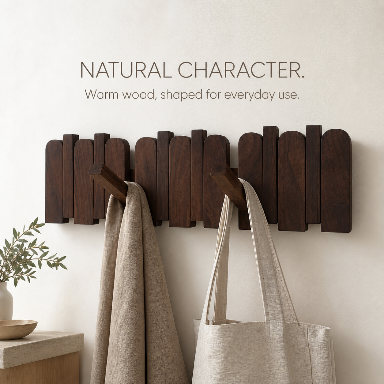 Piano-Key Wall Accessory Rack with Folding Hooks - product image 06