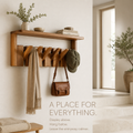 Entryway Wall Shelf with Piano-Key Hooks - main view