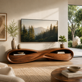 Remy Sculptural Solid Wood TV Stand - Design 022 - premium solid wood TV stand main lifestyle view