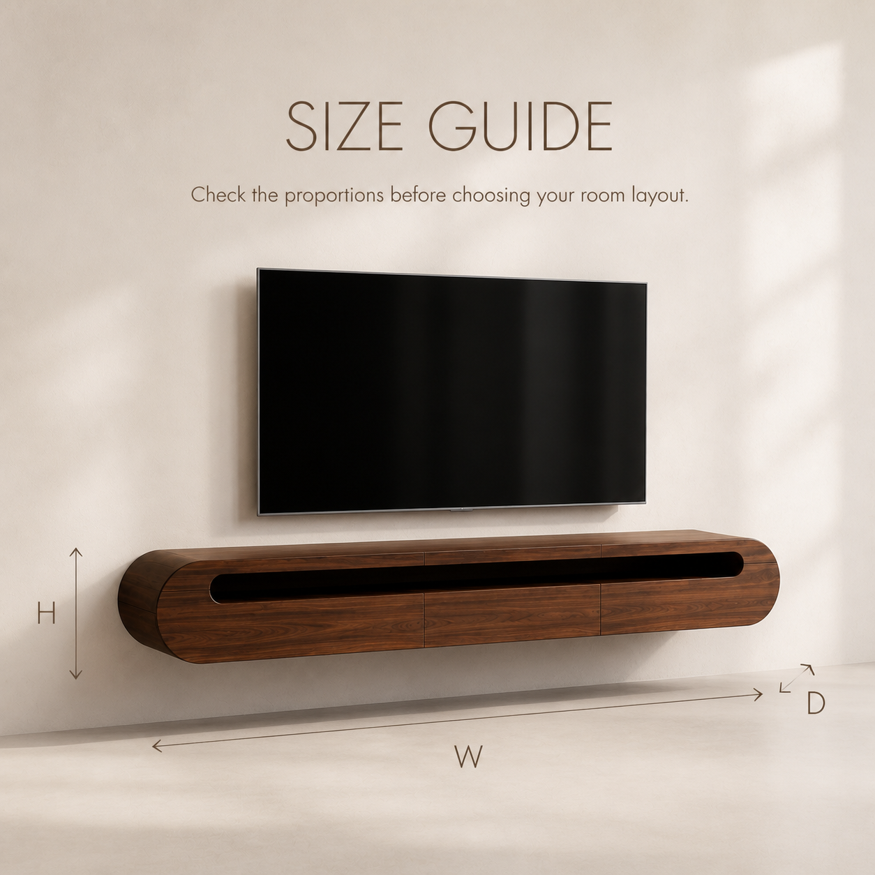 Solene Sculptural Solid Wood TV Stand - Design 025 - TV stand detail and styling view 07