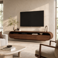 Avira Sculptural Solid Wood TV Stand - Design 026 - premium solid wood TV stand main lifestyle view