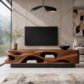 Evren Sculptural Solid Wood TV Stand - Design 029 - premium solid wood TV stand main lifestyle view