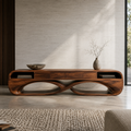 Lucienne Sculptural Solid Wood TV Stand - Design 037 - premium solid wood TV stand main lifestyle view