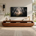Dorian Sculptural Solid Wood TV Stand - Design 040 - premium solid wood TV stand main lifestyle view