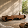 Kieran Sculptural Solid Wood TV Stand - Design 046 - premium solid wood TV stand main lifestyle view