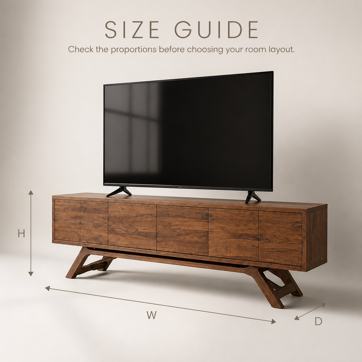 Varen Sculptural Solid Wood TV Stand - Design 053 - TV stand detail and styling view 07