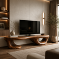 Halden Sculptural Solid Wood TV Stand - Design 068 - premium solid wood TV stand main lifestyle view