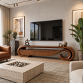 Aurelle Sculptural Solid Wood TV Stand - Design 074 - main view