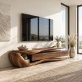 Rowan Sculptural Solid Wood TV Stand - Design 077 - main view