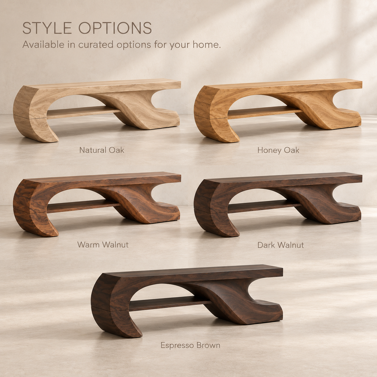 Soren Sculptural Solid Wood TV Stand - Design 080 - product detail and styling view 10