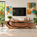 Darian Sculptural Solid Wood TV Stand - Design 086 - main view