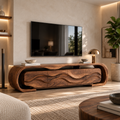 Maren Sculptural Solid Wood TV Stand - Design 097 - main view