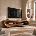 Maelle Sculptural Solid Wood TV Stand - Design 106 - main view
