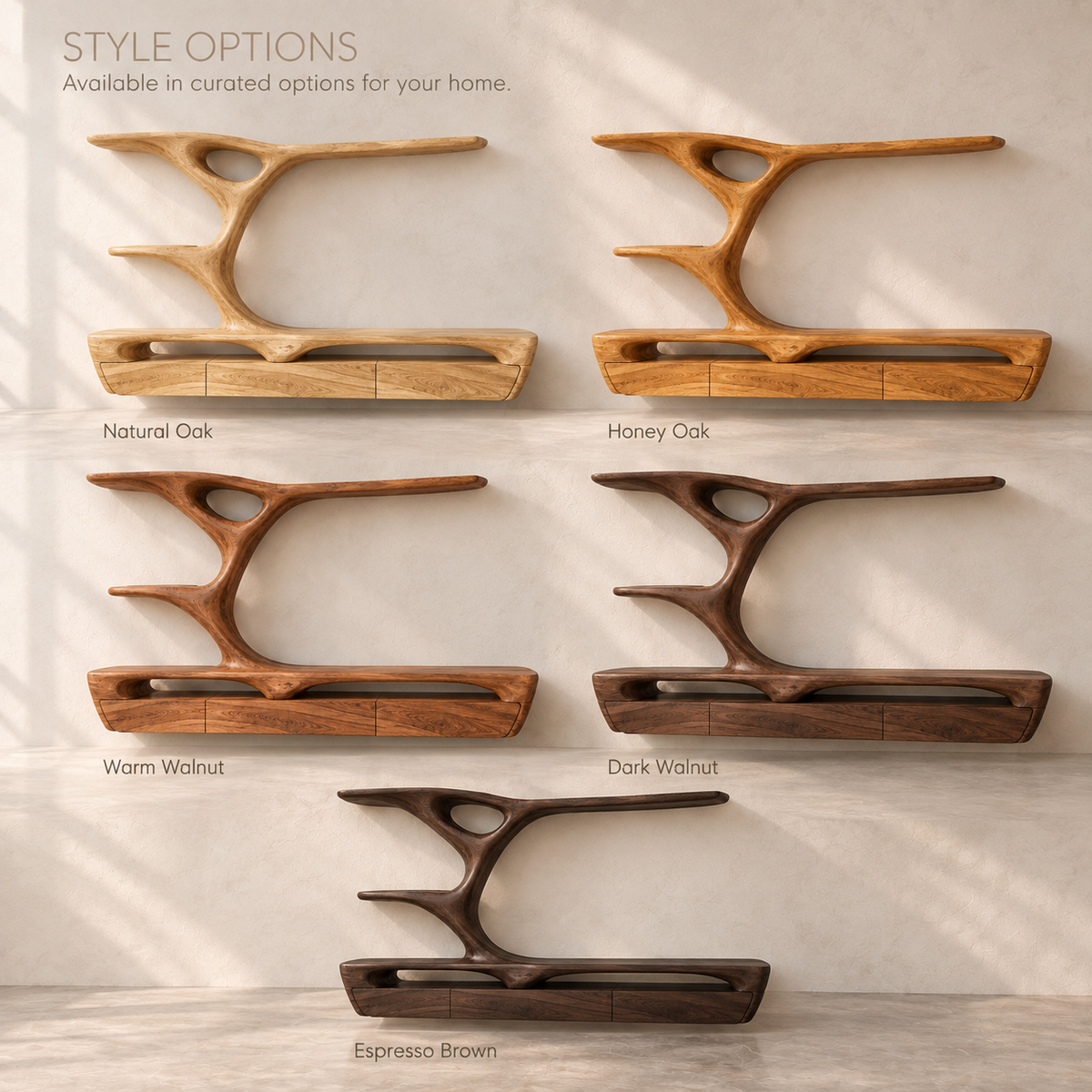 Sabine Tree Shelf & Floating Media Console - Design 118 - product detail and styling view 10