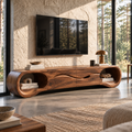 Tova Sculptural Solid Wood TV Stand - Design 123 - main view