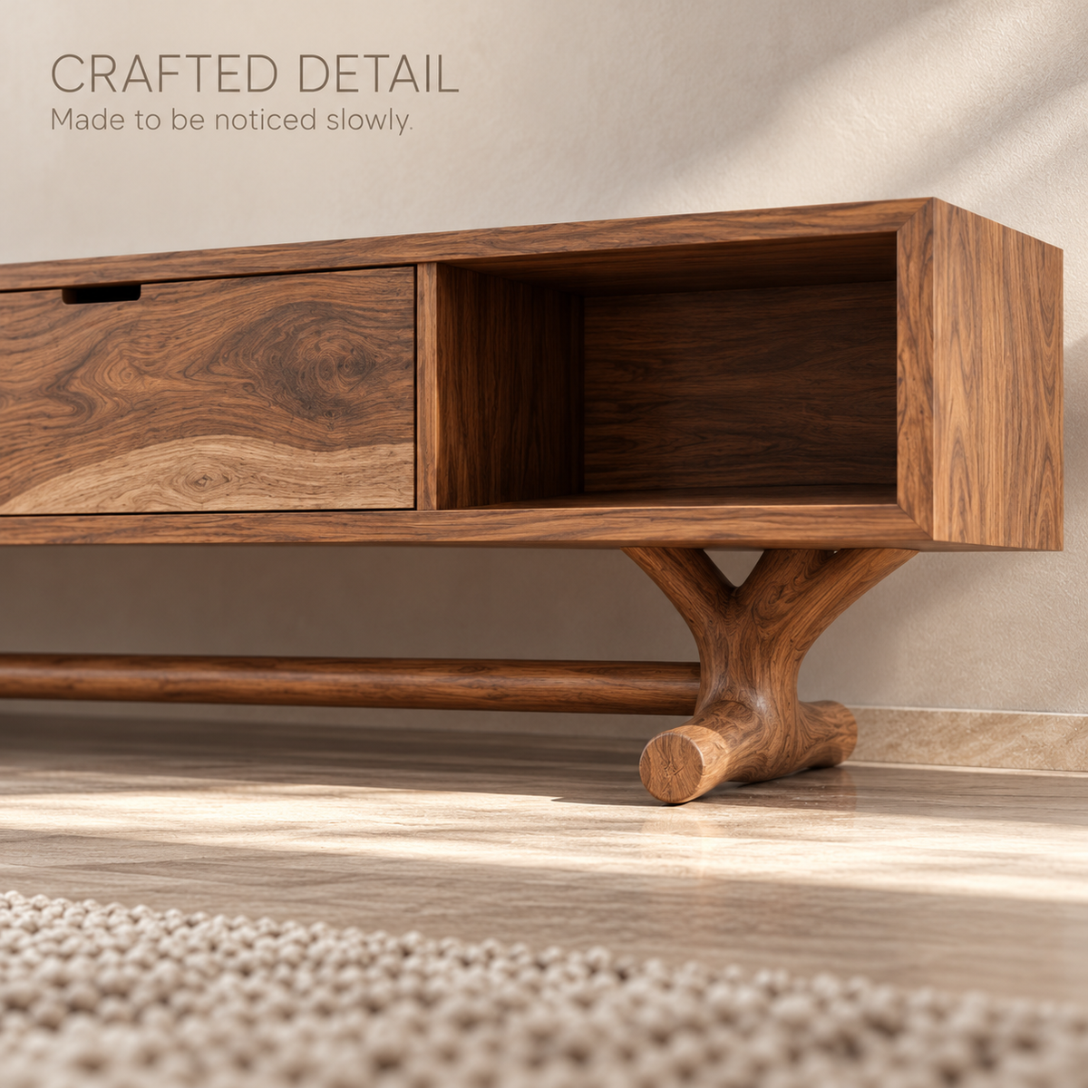 Alderwick Sculptural Solid Wood TV Stand - Design 136 - product detail 5