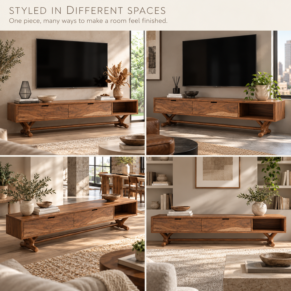 Alderwick Sculptural Solid Wood TV Stand - Design 136 - product detail 9