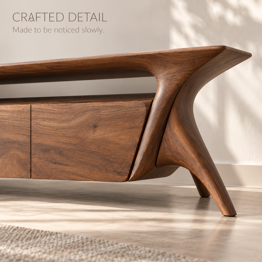 Bramley Sculptural Solid Wood TV Stand - Design 137 - product detail 5