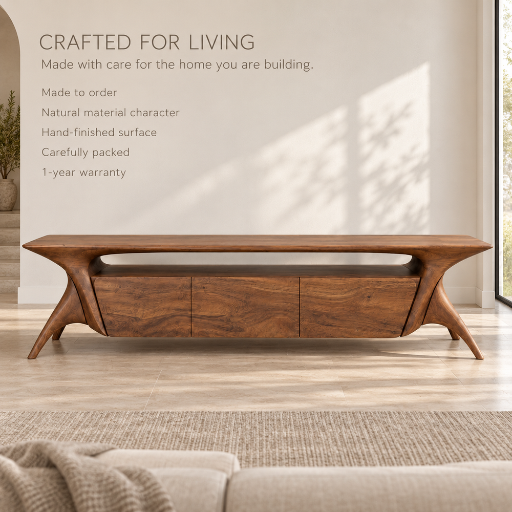 Bramley Sculptural Solid Wood TV Stand - Design 137 - product detail 8