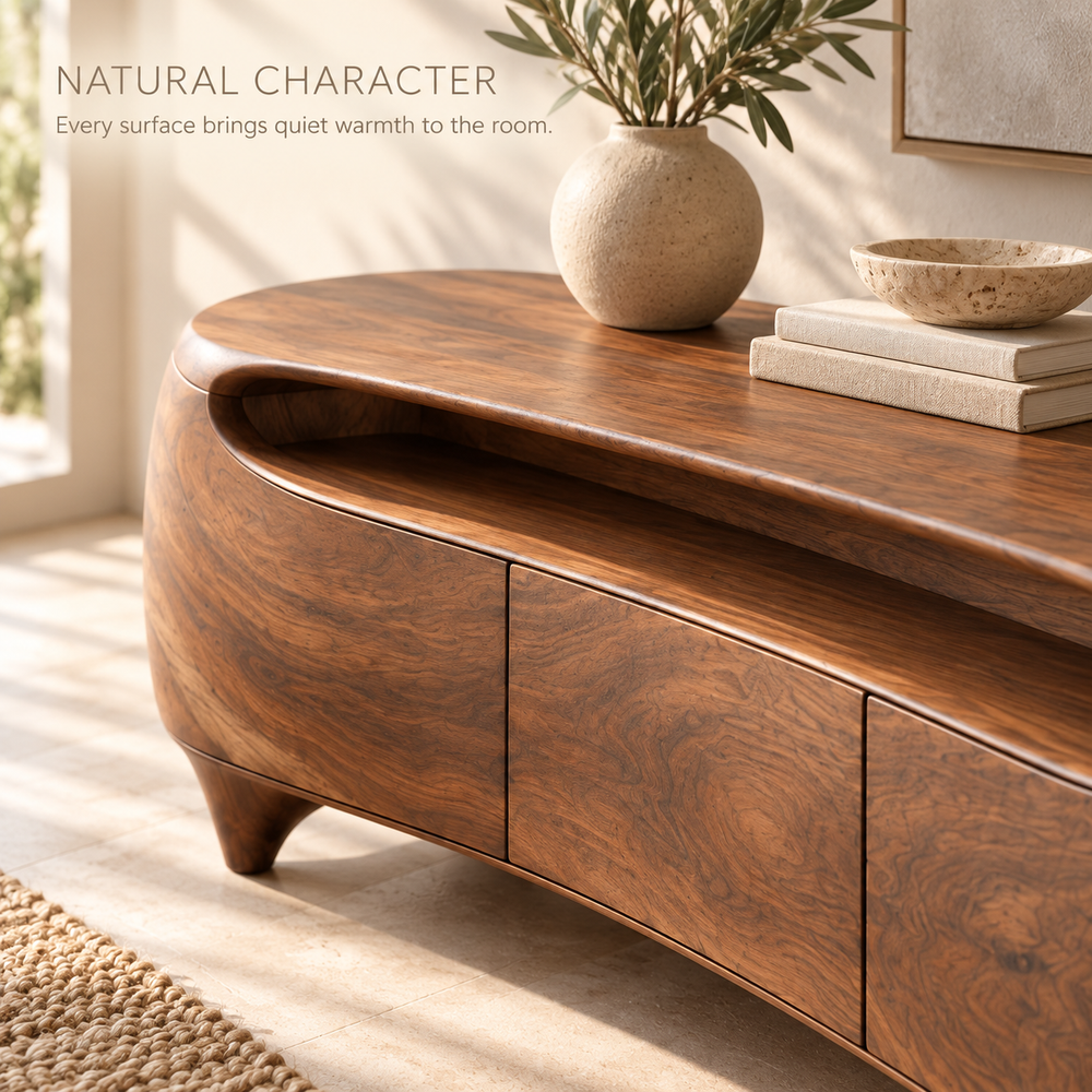 Cedarvale Sculptural Solid Wood TV Stand - Design 138 - product detail 4