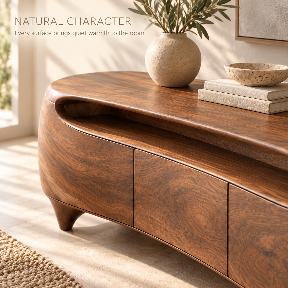 Cedarvale Sculptural Solid Wood TV Stand - Design 138 - product detail 4