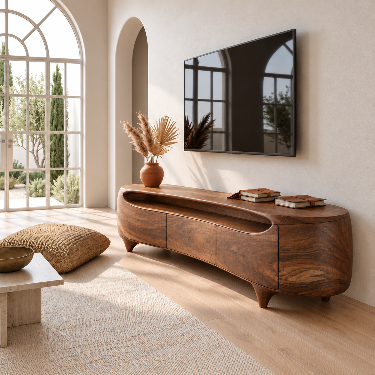 Cedarvale Sculptural Solid Wood TV Stand - Design 138 - original main view
