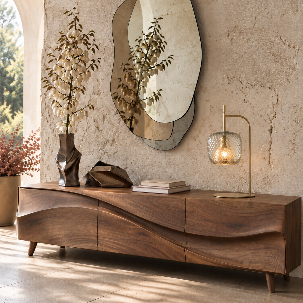 Dunmere Sculptural Solid Wood TV Stand - Design 139 - original main view