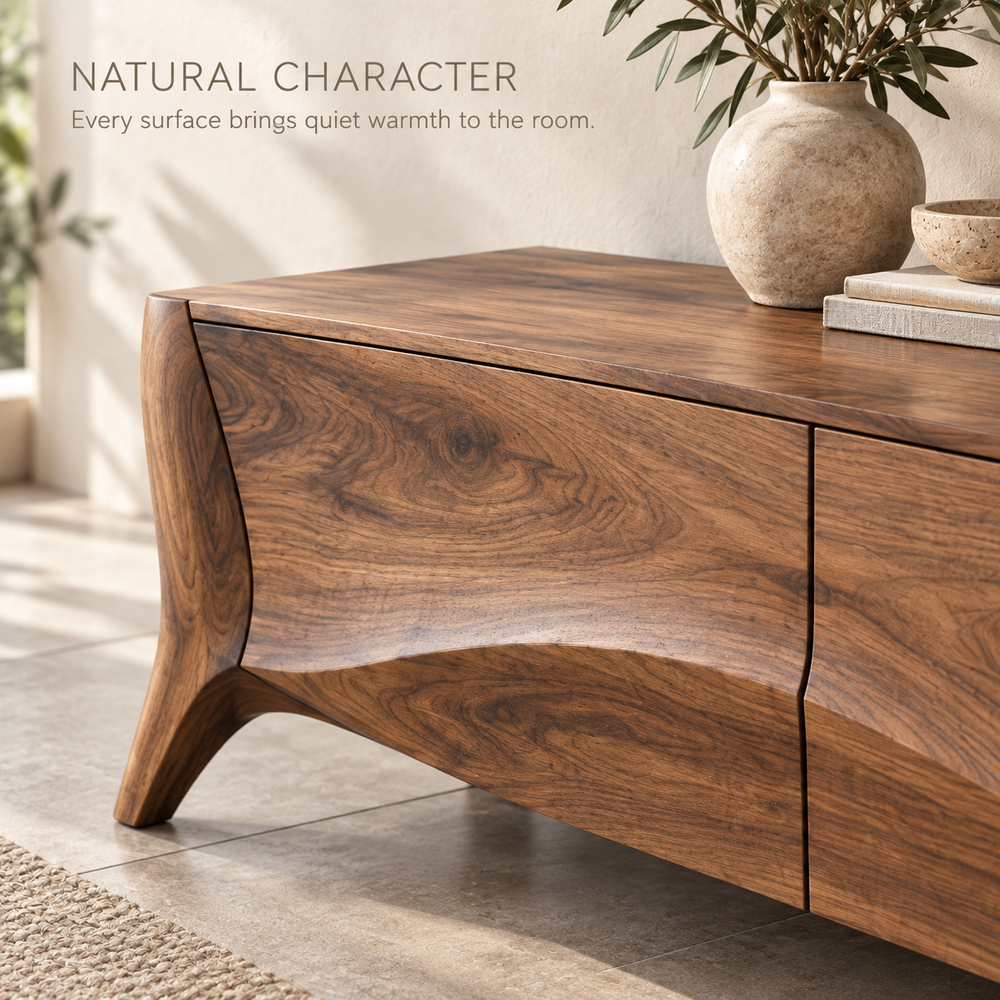 Elmsworth Sculptural Solid Wood TV Stand - Design 140 - product detail 4