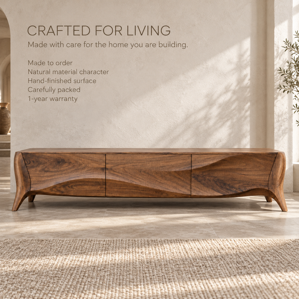 Elmsworth Sculptural Solid Wood TV Stand - Design 140 - product detail 8