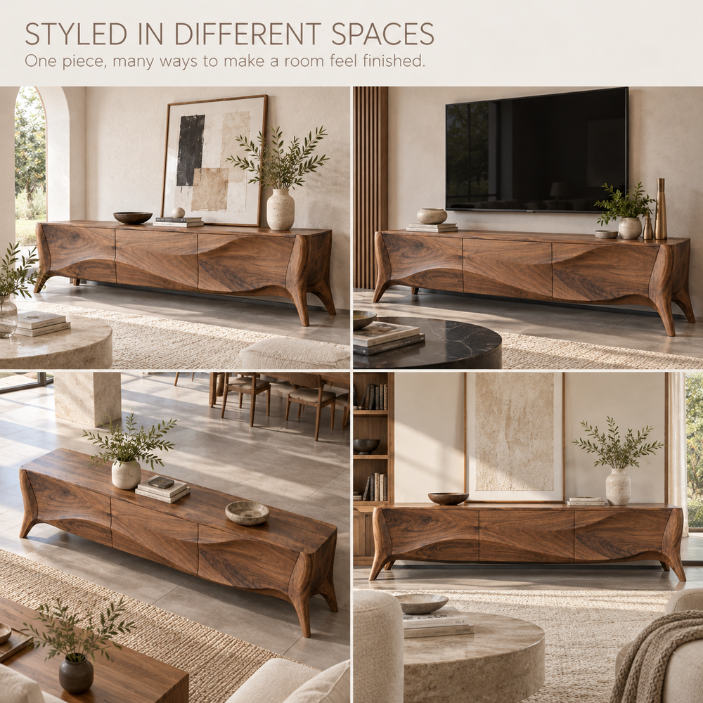 Elmsworth Sculptural Solid Wood TV Stand - Design 140 - product detail 9