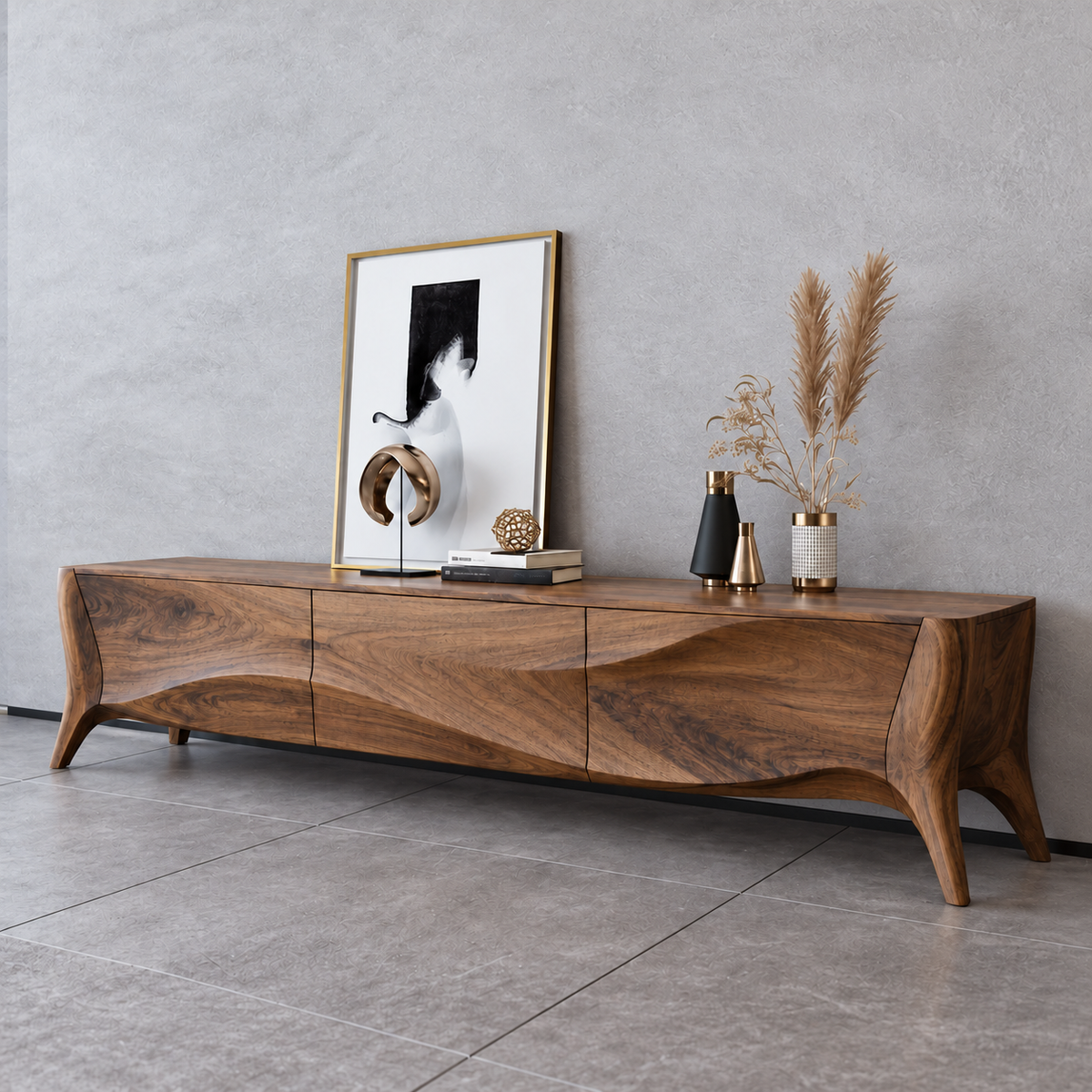 Elmsworth Sculptural Solid Wood TV Stand - Design 140 - original main view