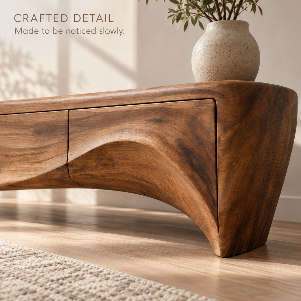 Fairhaven Sculptural Solid Wood TV Stand - Design 141 - product detail 5