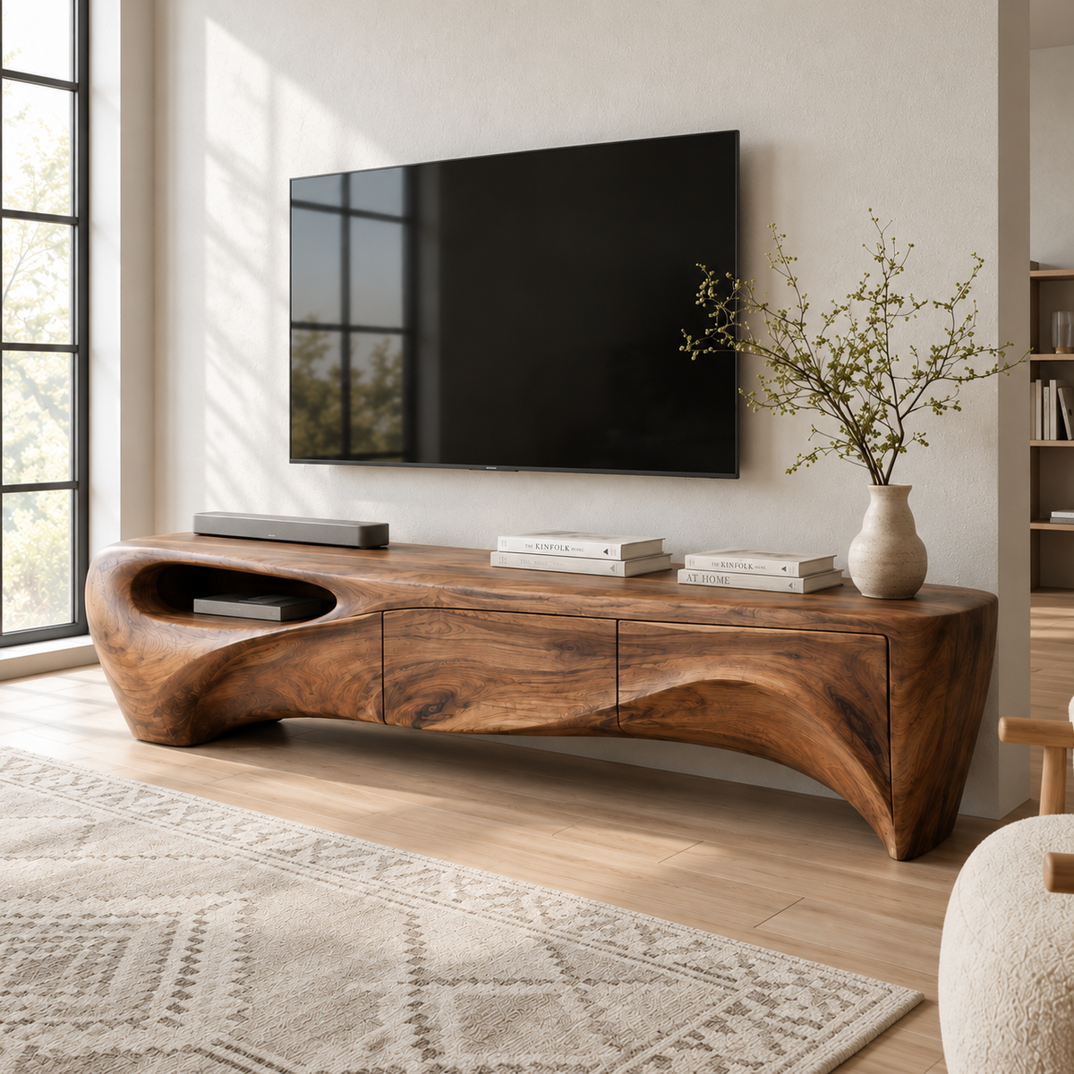 Fairhaven Sculptural Solid Wood TV Stand - Design 141 - original main view
