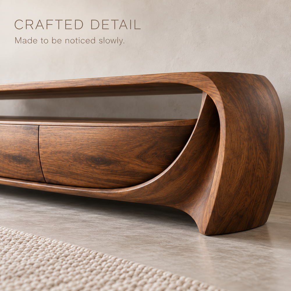 Glenford Sculptural Solid Wood TV Stand - Design 142 - product detail 5