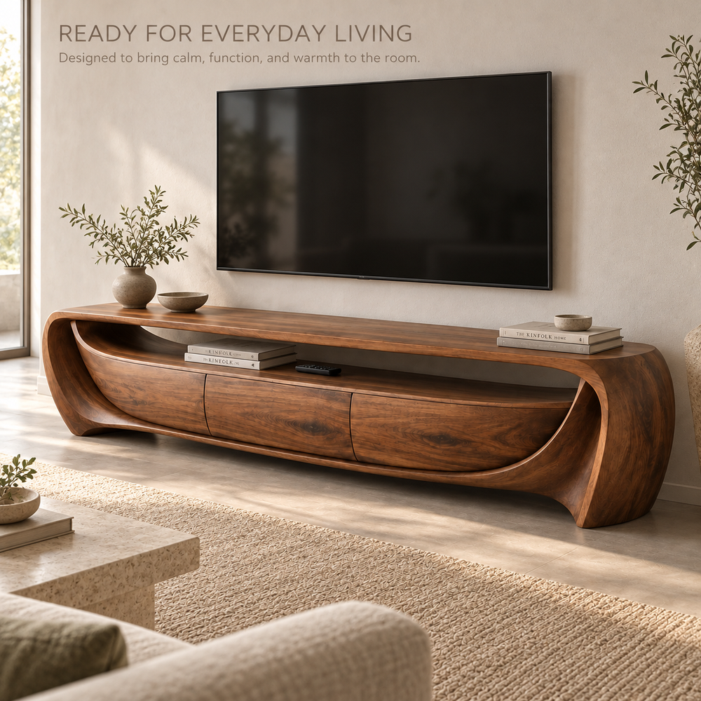 Glenford Sculptural Solid Wood TV Stand - Design 142 - product detail 6