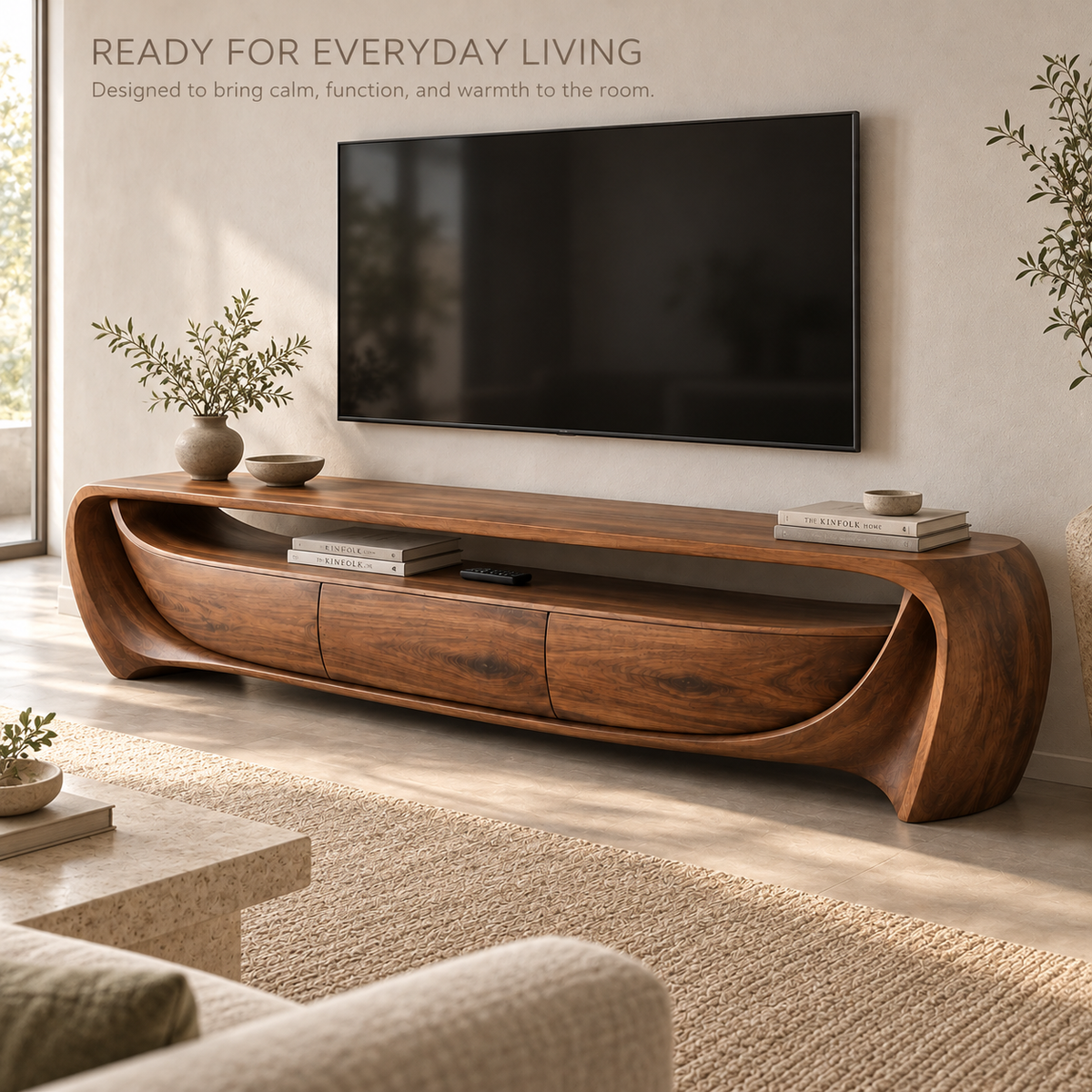 Glenford Sculptural Solid Wood TV Stand - Design 142 - product detail 6