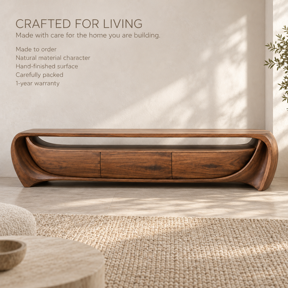 Glenford Sculptural Solid Wood TV Stand - Design 142 - product detail 8