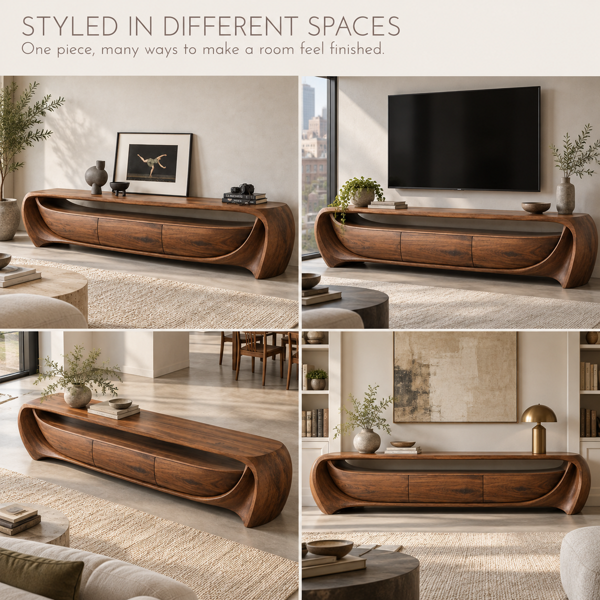 Glenford Sculptural Solid Wood TV Stand - Design 142 - product detail 9