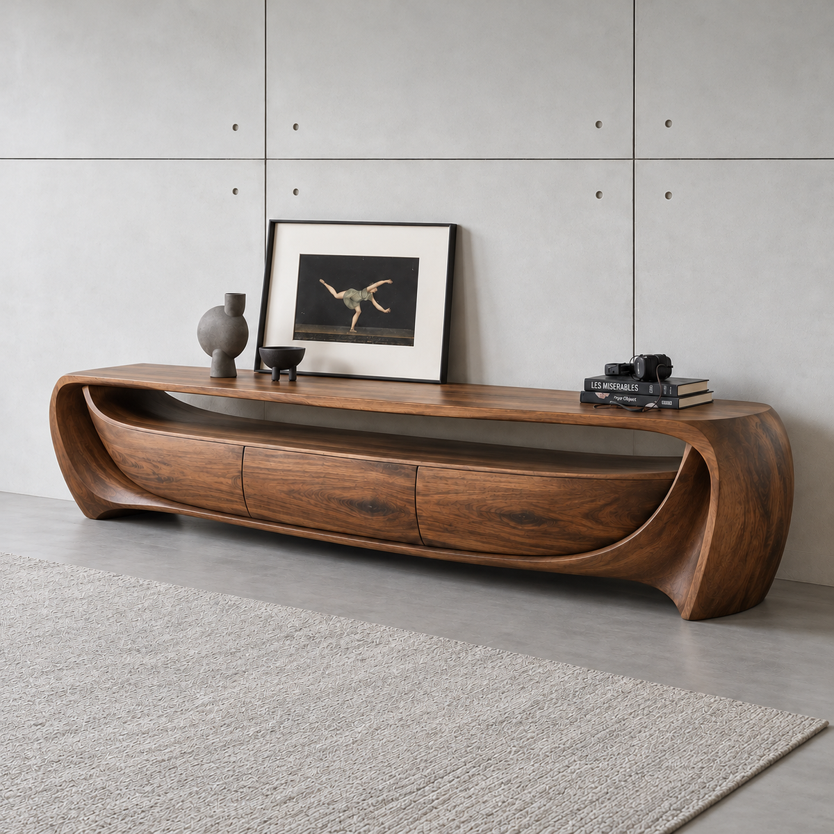 Glenford Sculptural Solid Wood TV Stand - Design 142 - original main view