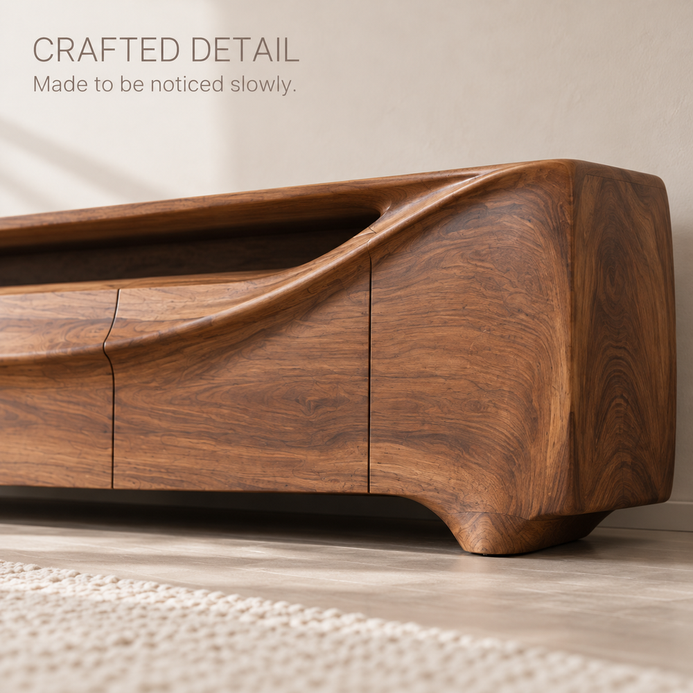 Hartwell Sculptural Solid Wood TV Stand - Design 143 - product detail 5