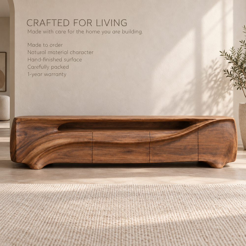 Hartwell Sculptural Solid Wood TV Stand - Design 143 - product detail 8