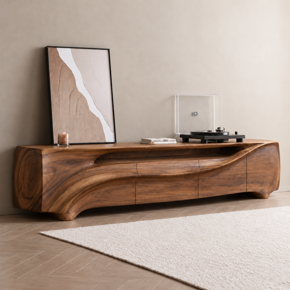 Hartwell Sculptural Solid Wood TV Stand - Design 143 - original main view